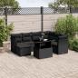 Preview: ARDEBO.de - 8-tlg. Garten-Sofagarnitur mit Kissen Schwarz Poly Rattan