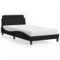 Preview: ARDEBO.de - Bett mit Matratze Schwarz 100x200 cm Stoff