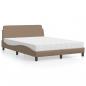 Preview: ARDEBO.de - Bett mit Matratze Cappuccino-Braun 140x200 cm Kunstleder