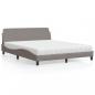 Preview: ARDEBO.de - Bett mit Matratze Taupe 160x200 cm Stoff