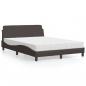 Preview: ARDEBO.de - Bett mit Matratze Dunkelbraun 120x200 cm Stoff