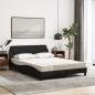 Preview: Bett mit Matratze Schwarz 140x190 cm Stoff