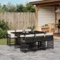 Preview: ARDEBO.de - 7-tlg. Garten-Essgruppe mit Kissen Schwarz Poly Rattan