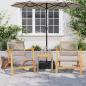 Preview: Gartentisch Beige 38x38x42 cm Poly Rattan Akazienholz