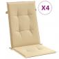 Preview: Hochlehner-Auflagen 4 Stk. Melange Beige 120x50x4 cm Stoff