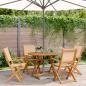 Preview: ARDEBO.de - 5-tlg. Garten-Essgruppe Stoff und Massivholz Beige