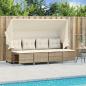 Preview: ARDEBO.de - 5-tlg. Garten-Sofagarnitur mit Kissen Beige Poly Rattan