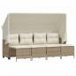 Preview: 5-tlg. Garten-Sofagarnitur mit Kissen Beige Poly Rattan