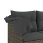 Preview: 5-tlg. Garten-Sofagarnitur mit Kissen Grau Poly Rattan