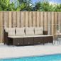 Preview: ARDEBO.de - 5-tlg. Garten-Sofagarnitur mit Kissen Braun Poly Rattan