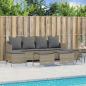 Preview: ARDEBO.de - 5-tlg. Garten-Sofagarnitur mit Kissen Beige Poly Rattan