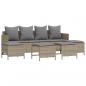 Preview: 5-tlg. Garten-Sofagarnitur mit Kissen Beige Poly Rattan