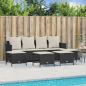 Preview: ARDEBO.de - 5-tlg. Garten-Sofagarnitur mit Kissen Schwarz Poly Rattan