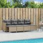 Preview: ARDEBO.de - 5-tlg. Garten-Sofagarnitur mit Kissen Beige Poly Rattan