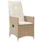 Preview: 5-tlg. Garten-Essgruppe mit Kissen Beige Poly Rattan