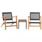 Preview: 3-tlg. Bistro-Set Schwarz Poly Rattan und Massivholz Akazie