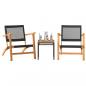 Preview: 3-tlg. Bistro-Set Schwarz Poly Rattan und Massivholz Akazie