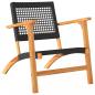 Preview: 3-tlg. Bistro-Set Schwarz Poly Rattan und Massivholz Akazie