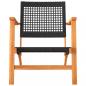 Preview: 3-tlg. Bistro-Set Schwarz Poly Rattan und Massivholz Akazie