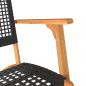 Preview: 3-tlg. Bistro-Set Schwarz Poly Rattan und Massivholz Akazie