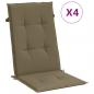 Preview: Hochlehner-Auflagen 4 Stk. Melange Taupe 120x50x4 cm Stoff