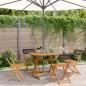 Preview: ARDEBO.de - 5-tlg. Garten-Essgruppe Schwarz Poly Rattan und Massivholz