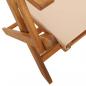 Preview: 3-tlg. Bistro-Set Beige Stoff und Massivholz