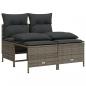 Preview: 5-tlg. Garten-Sofagarnitur mit Kissen Grau Poly Rattan