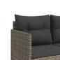 Preview: 5-tlg. Garten-Sofagarnitur mit Kissen Grau Poly Rattan