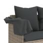 Preview: 5-tlg. Garten-Sofagarnitur mit Kissen Hellgrau Poly Rattan