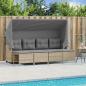 Preview: ARDEBO.de - 5-tlg. Garten-Sofagarnitur mit Kissen Beige Poly Rattan