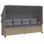 Preview: 5-tlg. Garten-Sofagarnitur mit Kissen Beige Poly Rattan