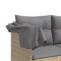 Preview: 5-tlg. Garten-Sofagarnitur mit Kissen Beige Poly Rattan