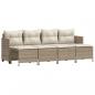 Preview: 5-tlg. Garten-Sofagarnitur mit Kissen Beige Poly Rattan