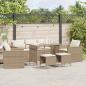 Preview: ARDEBO.de - 6-tlg. Garten-Sofagarnitur mit Kissen Beige Poly Rattan