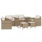 Preview: 6-tlg. Garten-Sofagarnitur mit Kissen Beige Poly Rattan