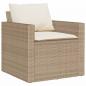 Preview: 6-tlg. Garten-Sofagarnitur mit Kissen Beige Poly Rattan