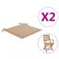 Preview: Gartenstuhl-Kissen 2 Stk. Beige 40x40x3 cm Oxford-Gewebe