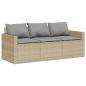 Preview: 6-tlg. Garten-Sofagarnitur mit Kissen Beige Poly Rattan