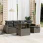 Preview: ARDEBO.de - 6-tlg. Garten-Sofagarnitur mit Kissen Grau Poly Rattan