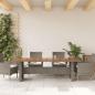 Preview: Gartentisch mit Akazienholz-Platte Grau 240x90x75cm Poly Rattan