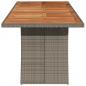 Preview: Gartentisch mit Akazienholz-Platte Grau 240x90x75cm Poly Rattan