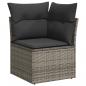 Preview: 9-tlg. Garten-Sofagarnitur mit Kissen Grau Poly Rattan