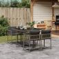 Preview: ARDEBO.de - 5-tlg. Garten-Essgruppe mit Kissen Grau Poly Rattan