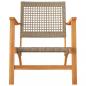 Preview: Gartenstühle 2 Stk. Beige Poly Rattan und Akazienholz