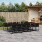 Preview: ARDEBO.de - 13-tlg. Garten-Essgruppe mit Kissen Schwarz Poly Rattan