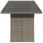 Preview: Gartentisch mit Glasplatte Grau 240x90x75 cm Poly Rattan