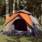 Preview: ARDEBO.de - Kuppel-Campingzelt 4 Personen Grau und Orange Quick Release