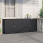 Preview: ARDEBO.de - Gartenschrank Schwarz 198x55,5x80 cm Poly Rattan