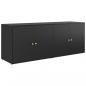 Preview: Gartenschrank Schwarz 198x55,5x80 cm Poly Rattan